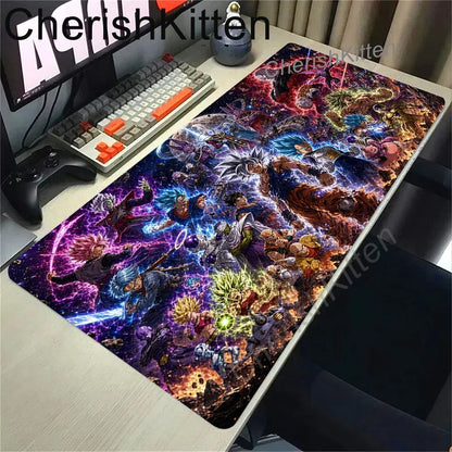 Anime Dragon Ball Mousepad HD Printing Computer Gamers Locking Edge Non-slip Mouse Pad XL Super Saiyan Goku Keyboard PC Desk Mat
