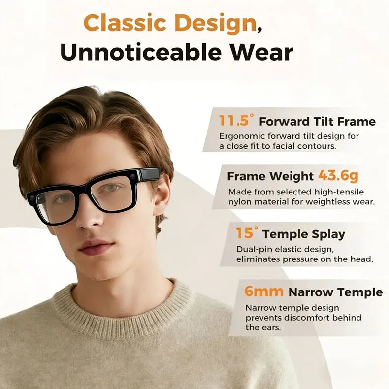 Smart Glasses HD Photo Video Open AI Record Translation Touch Photochromic Lenses Bluetooth Call Music Multifunction Glasses