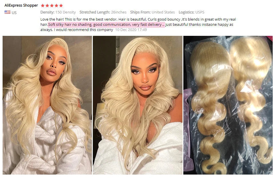 Ishow 613 Full Lace Human Hair Wig Body Wave Blonde Lace Front Wig Brazilian Human Hair 30 inch 13x4 Lace Frontal Wig For Woman