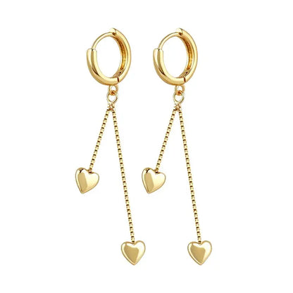 925 Sterling Silver Needle Long Chain Stud Earrings For Women Exquisite Zircon Geometric Tassel Pendant Earrings Luxury Jewelry