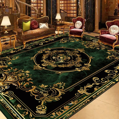 European Large Size Carpet Living Room Decoration Luxury Floor Mats Non-slip Bedroom Rugs Washable Lounge Computer Chair Mat