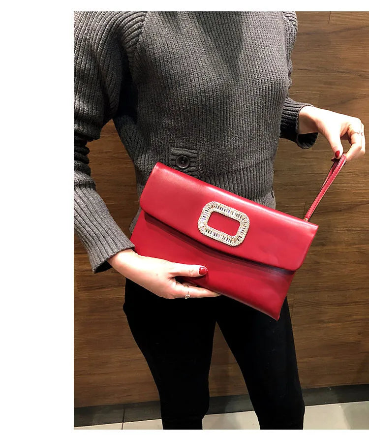 Women Clutch Luxury Party Diamond Ladies Evening Bag Female Shoulder Bag Lady Envelope Crossbody Bag Ladies Clutches Bolsas Red