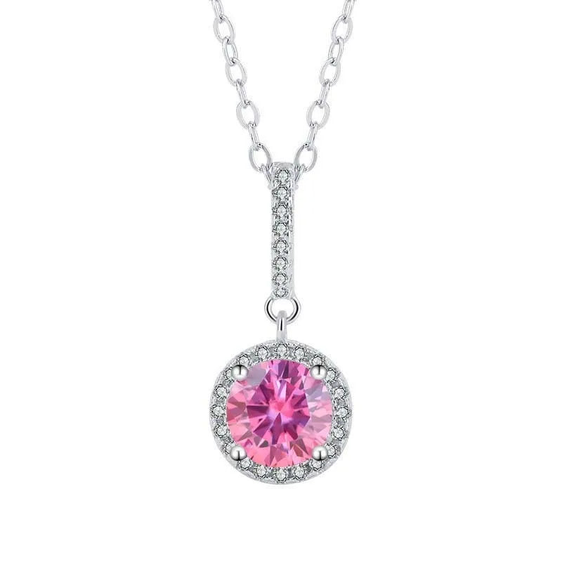 TY D VVS1 Moissanite Pandent Necklace GRA Certified 0.5-2ct Lab Diamond s925 Sterling Silver Dainty Necklaces for Women