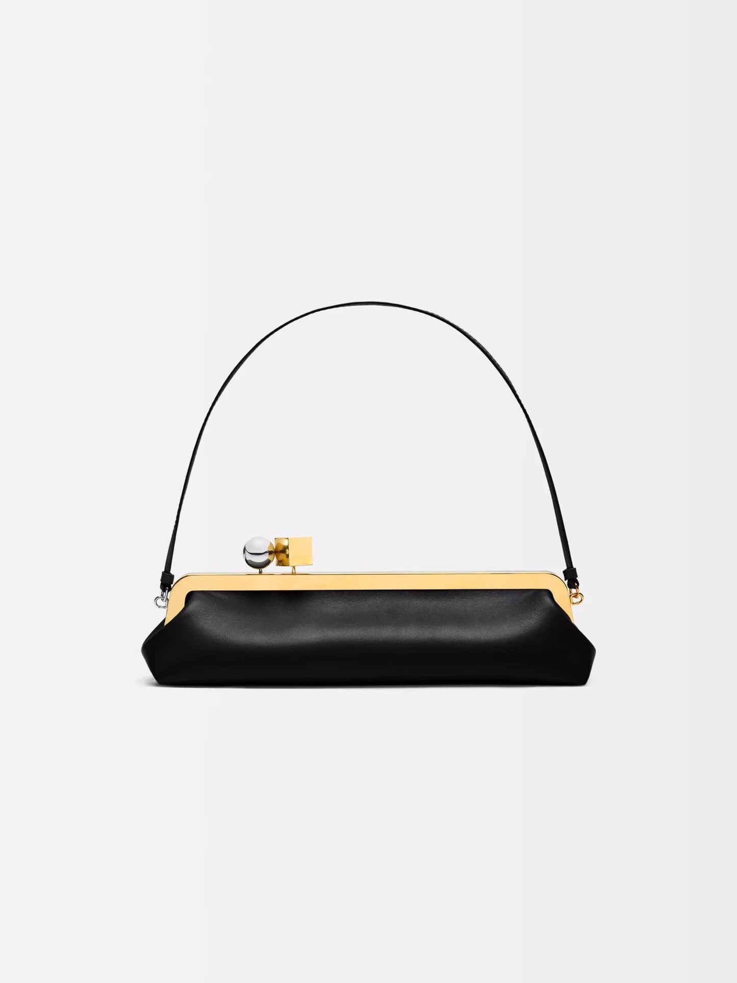 Luxury Designer Clip Handbag Purses for Ladies Long Clutch Bag with Removable Shoulder Strap Women's Fashionable Baguette Bag