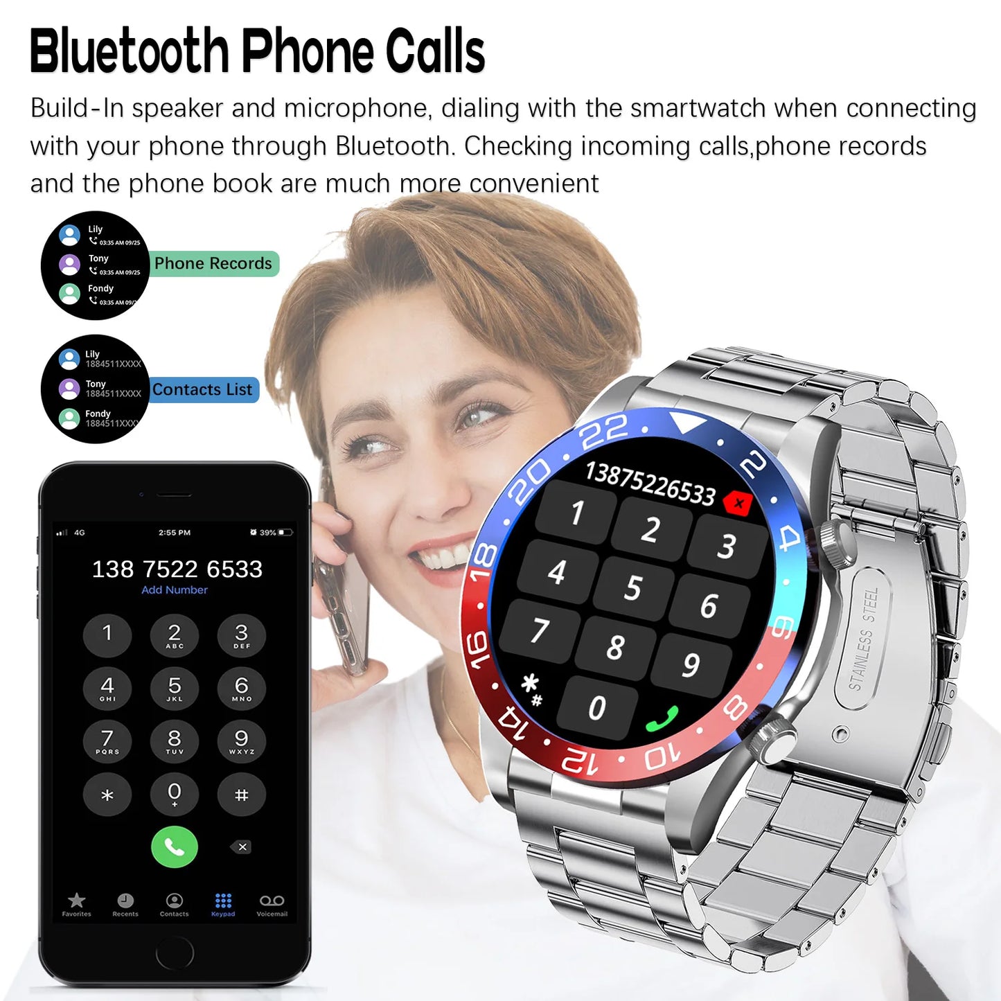 2026 new smart watch sleep monitoring Bluetooth call high-definition displaywrist  liftbright screen  round screen smart watch