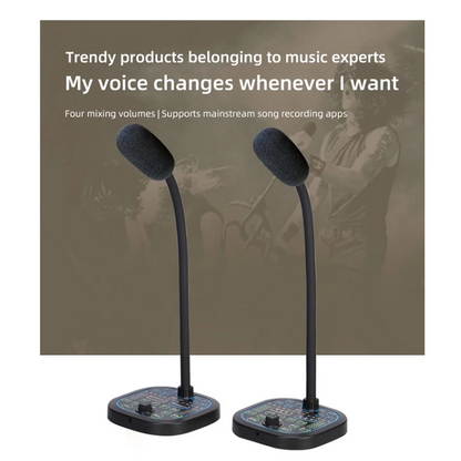 New MK100 Voice Changer,Live Voice Card Voice Changer, Handheld Microphone Voice Changer Sound Card Voice Changer