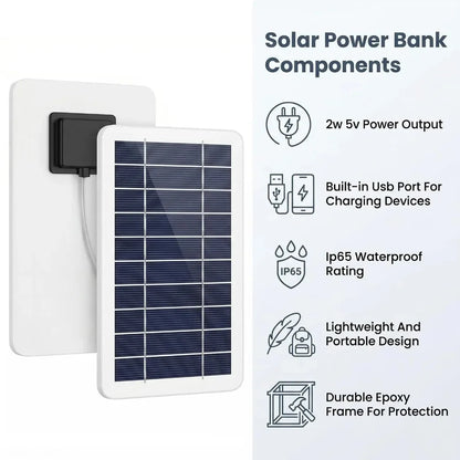 Portable USB Solar Charging Panel Stable Outdoor Charger for Mobile Phones Fans Flashlights Camping Travel and Emergency Use