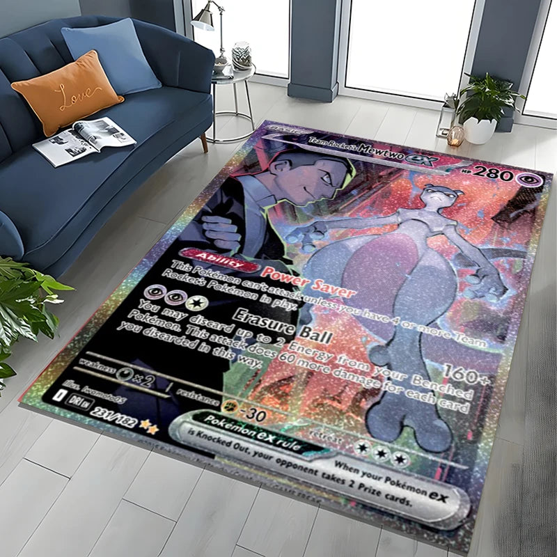 Japanese Anime Pokemon Card Area Carpet for Living Room Home Decor Sofa Table Kids Rug Non-slip Chair Lounge Floor Mat Potdemiel