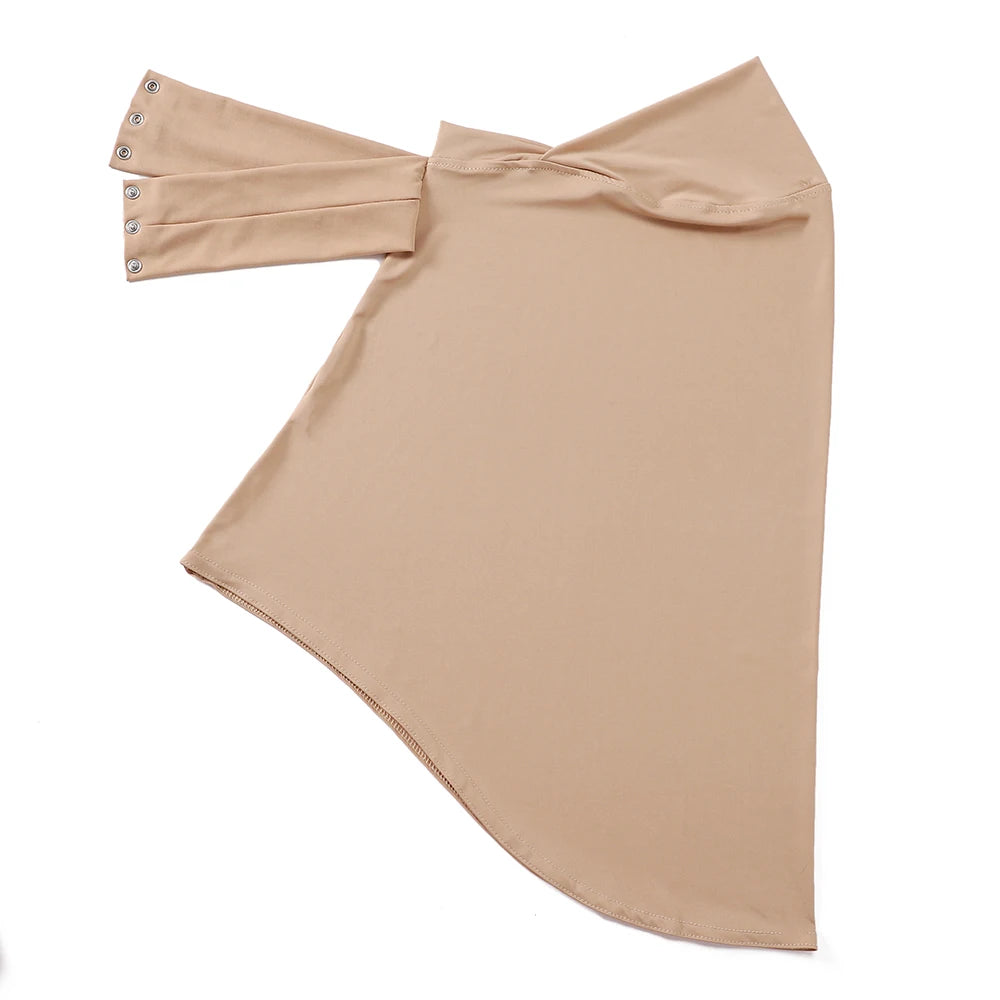 Ready To Wear Full Cover Inner Instant Hijab Premium Quality Jersey Scarf With Tie Back Buttons Muslim Women Turban Caps