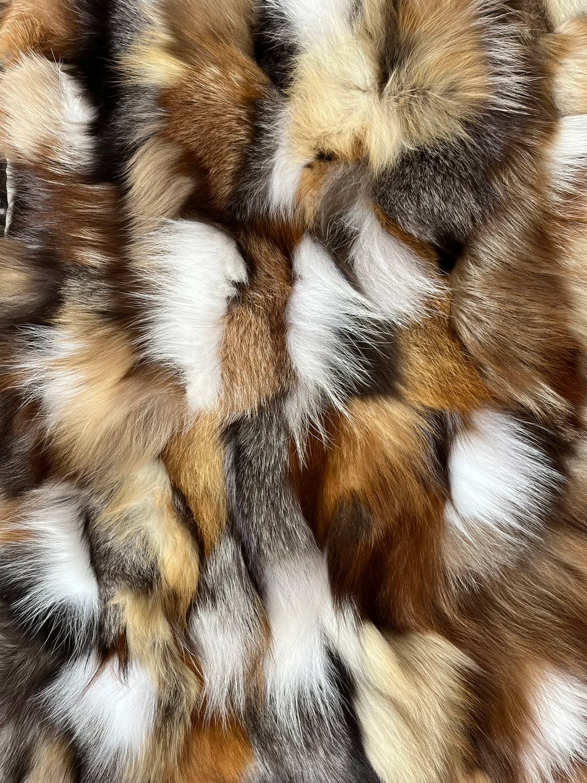 Natural fox fur plates real fur blanket parka lining DIY material
