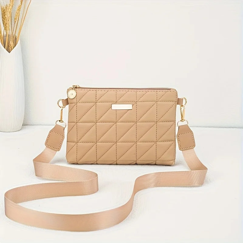 Fashionable Women's Crossbody Bag, Adjustable Shoulder Strap, Triangular Small Square Bag, Versatile Casual Chain Shoulder Bags
