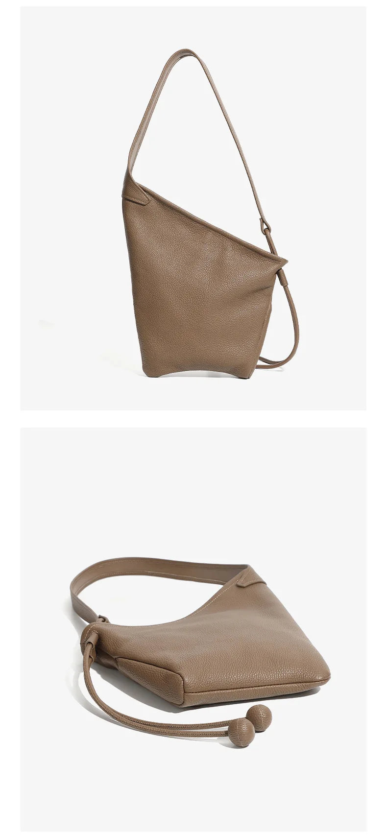 Women's Genuine Grade Cow Leather Handbags Luxury Designer Ladeis Shoulder Crossbody Bucket Bags for Woman Cowhide Underarm Bag