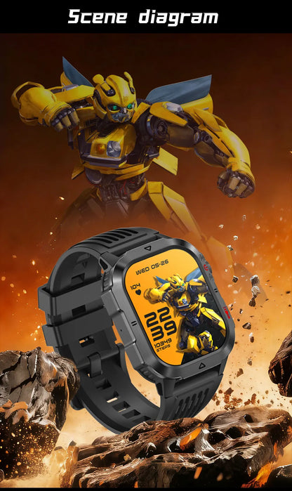 New Custom Co branded Men Transformers Smart Watch Outdoor 100mAh Battery GPS Flashlight BT Call Waterproof Sports Smartwatches