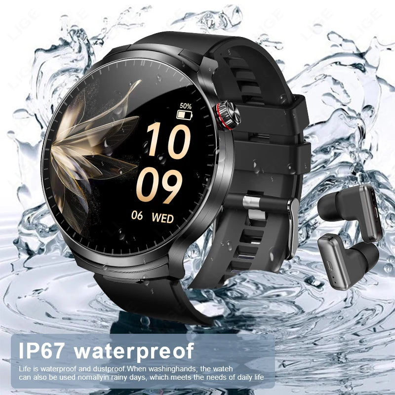 2026 New TWS 2 in 1 Smart Watch with Earbuds Bluetooth Call Earphone Smartwatch Men Women Heart Rate Monitor Sport Music Watches