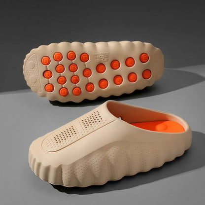 Soft EVA Men's Slippers Outdoor Acupressure Breathable Thick Sole Slippers Non-Slip Lightweight Summer Beach Sandals