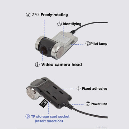 Car DVR ADAS LDWS Dash Cam Full HD 1080P Dash Cam For DVD Android Player Navigation Unit Auto Audio Voice Alarm Video Recording