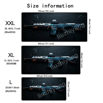 Gun-Themed Mouse Pad Large Size Rubber Base Anti-slip PC Desk Accessories Mousepad for Offices and Gamer Keyboard Mats Decor Mat