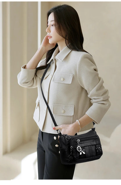 Women Bag High Quality Woman's Soft PU Leather Shoulder Bags Multi-Layer Classic Crossbody Bag Luxury Designer Handbag and Purse