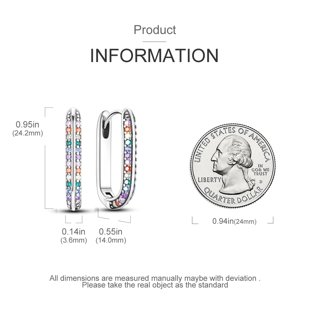 925 Sterling Silver Original Hoop Earring For Woman Luxury  Pendientes Wedding Jewelry Gift