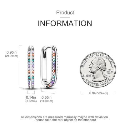 925 Sterling Silver Original Hoop Earring For Woman Luxury  Pendientes Wedding Jewelry Gift