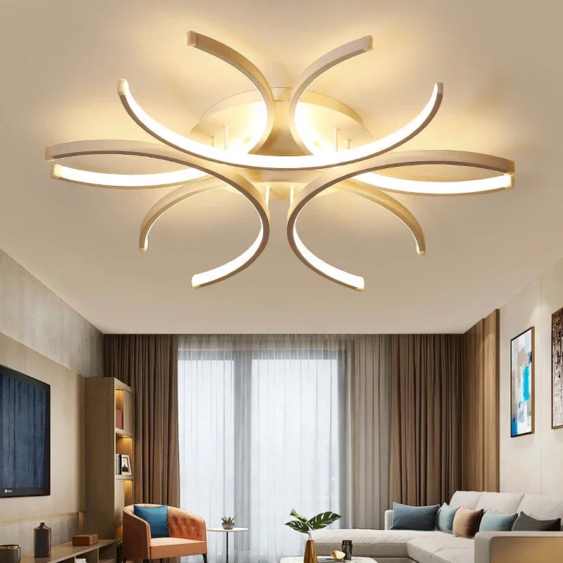 Modern Led Chandelier Lights White Ceiling Lamp Bedroom Circle Attic Living Dining Room Kitchen Interior Light Fixture