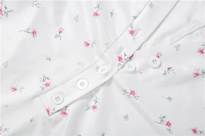 Kliou Casual Fashion Playsuits Woman Floral Print Button V-Neck Short Sleeve Skinny Stretch Summer Street Elegant Style Rompers