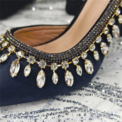 Designer Shoes Women's Luxury 2026 Elegant Crystal Women's Shoes Italian Women's Wedding Rhinestone Nigeria Party Wedding Pump