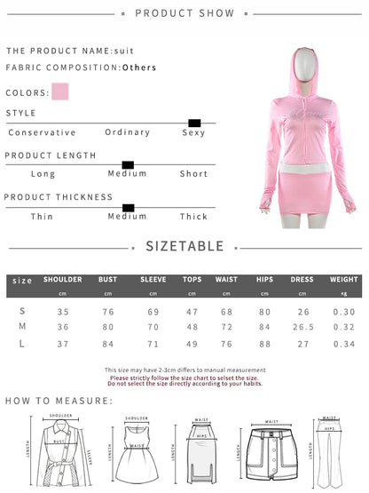 Kliou Casual Sporty 2 Piece Set Woman Letter Print Zip Cardigan Full Sleeve Hooded Jacket+Contrast Patchwork Shorts Simple Suits