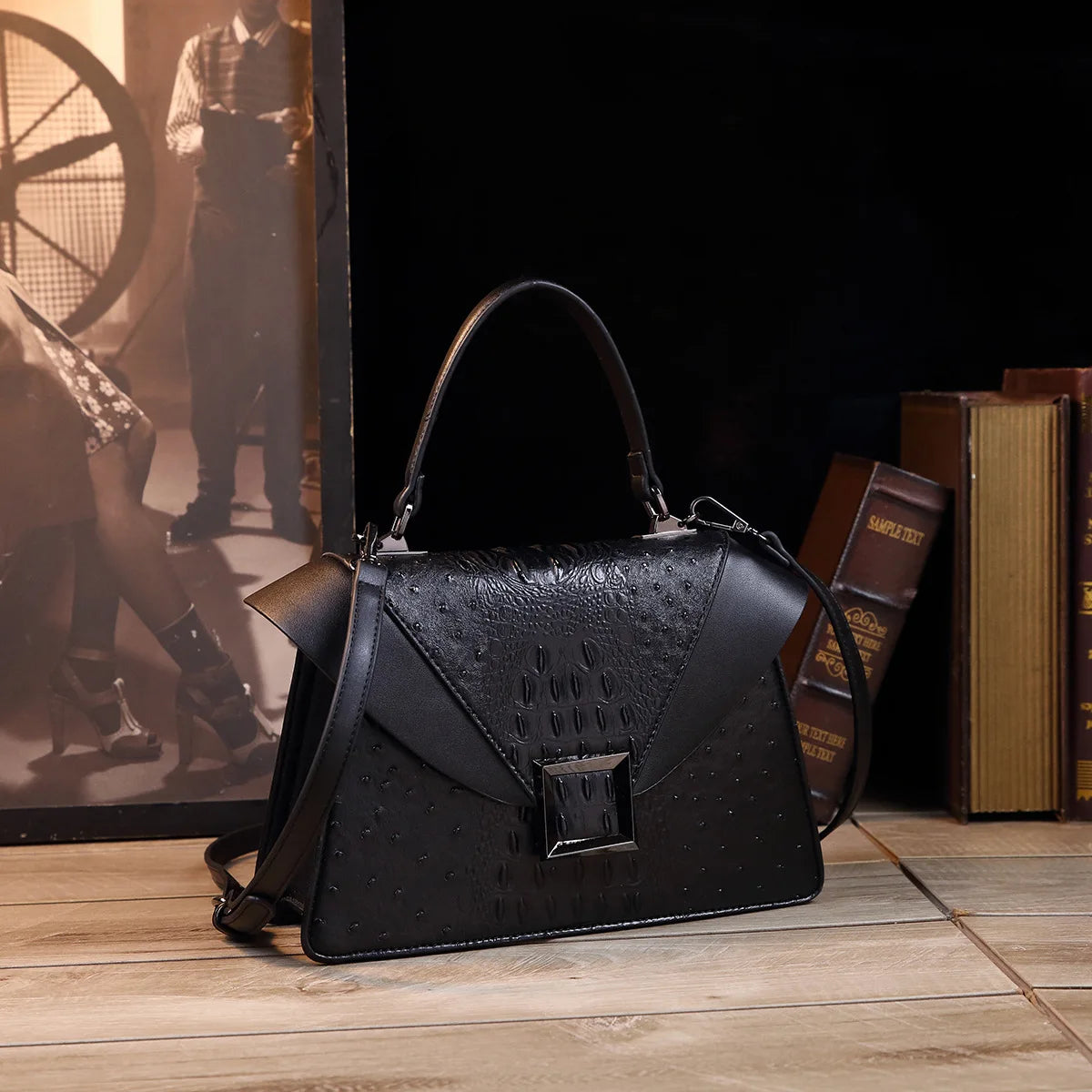 Luxury Designer Brand New Cowhide High Quality Crocodile Print Handbag Women's Fashion Single Shoulder Crossbody Bag Hot Sale