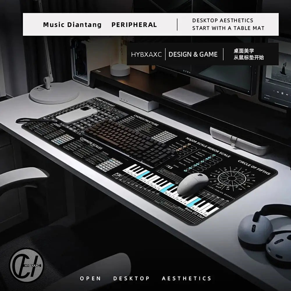 Music Theory Mouse Pad Shortcut Keys Mouse Pad Desk Mat Cheat Sheet HYBXAXC  Users Anti Slip Software Engineers Desk Pad