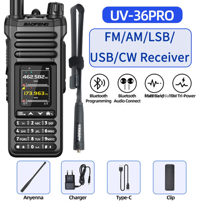 BAOFENG UV-36 PRO 10W Tri-Power Walkie Talkie Dual Mode Two Way Radio Bluetooth Programming FM Receiver Handheld Transceiver