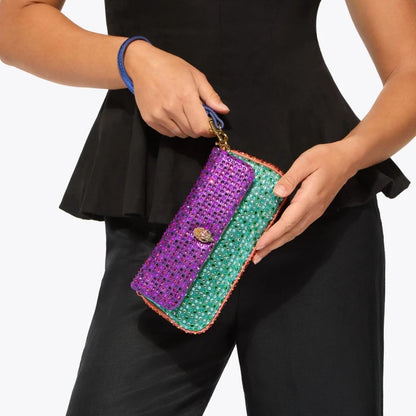 Luxury Pickle Shoulder Bag Women Famous Brand Rainbow Crystal-embellished Eagle Head Plaque Panelled Design Wristlet Evening Bag