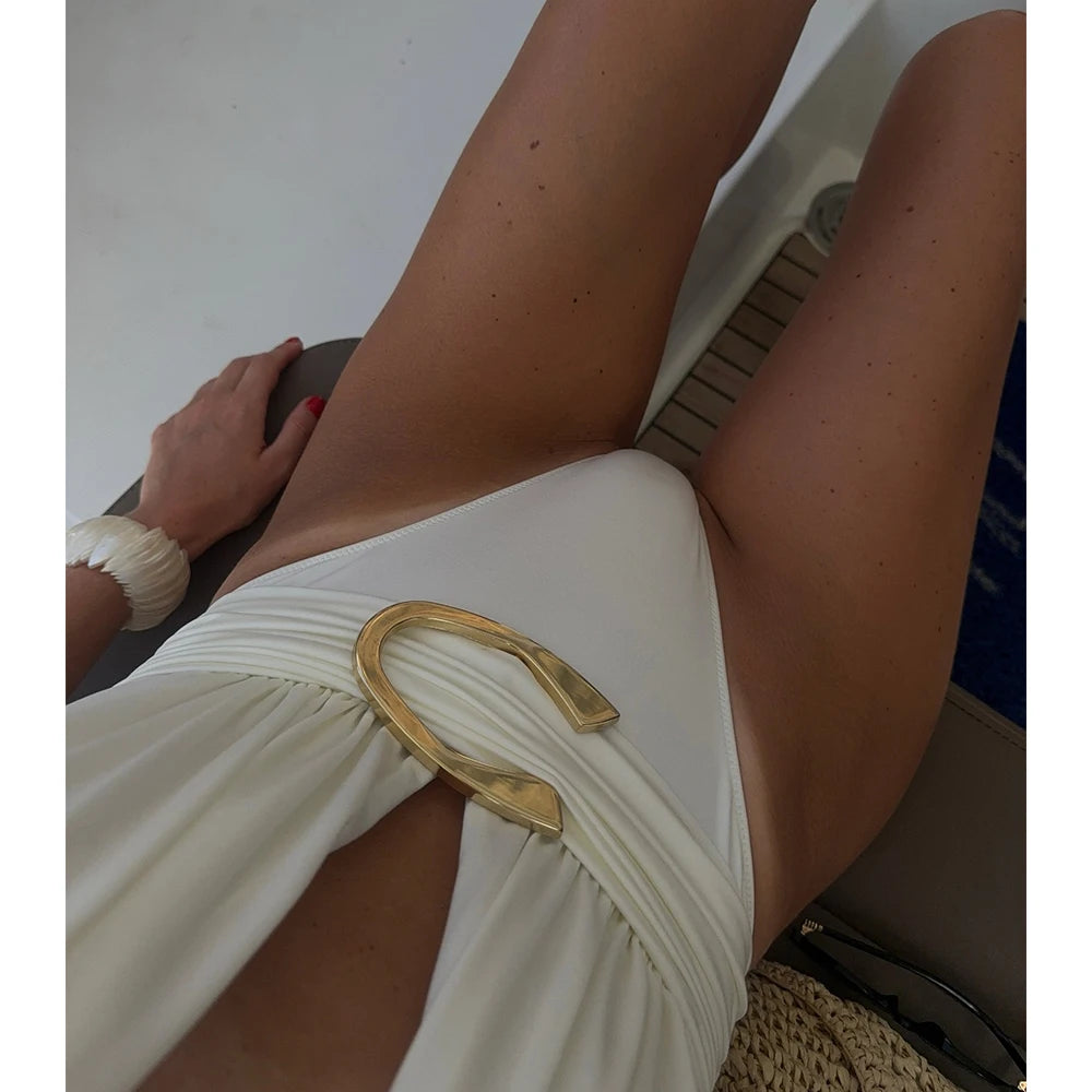 Two Pieces Micro Bikini 2026 Sexy Swimsuit Women Halter Swimwear Biquini Female Solid Bodysuit Bathing Suits Sarong Mini Skirt