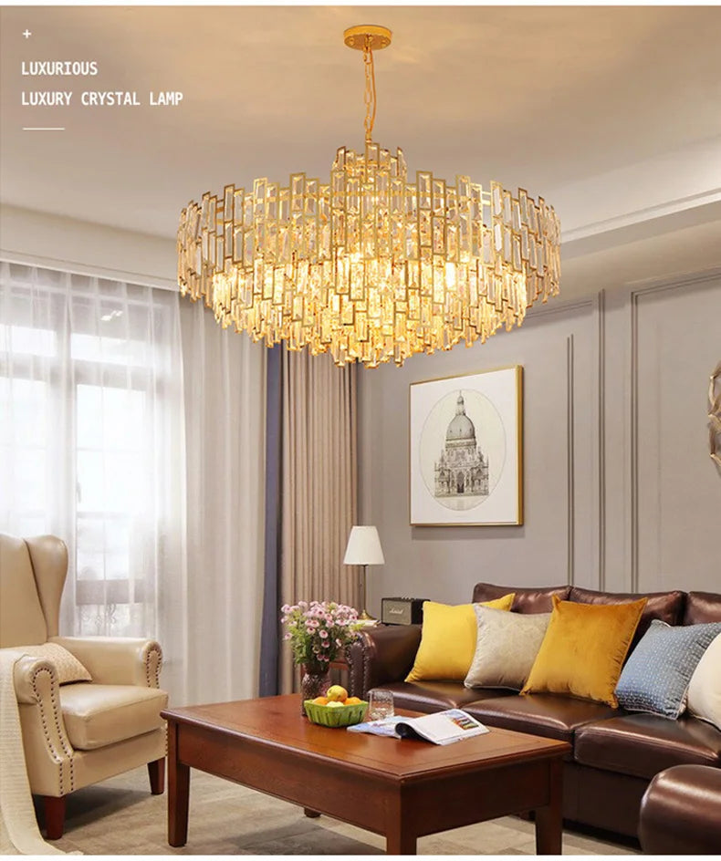 Luxury Crystal Ceiling Pendant Chandelier Lights Dining Room Chandeliers Lighting for Living Room Light Home Decor Lustre Salon
