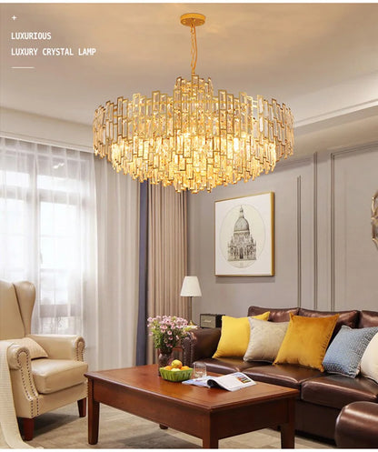 Luxury Crystal Ceiling Pendant Chandelier Lights Dining Room Chandeliers Lighting for Living Room Light Home Decor Lustre Salon