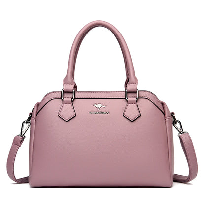 Multi-pocket Handbag Purses Genuine Cowhide Leather Shoulder Bag Luxury Designer Crossbody Messenger Sac Elegant Tote for Women