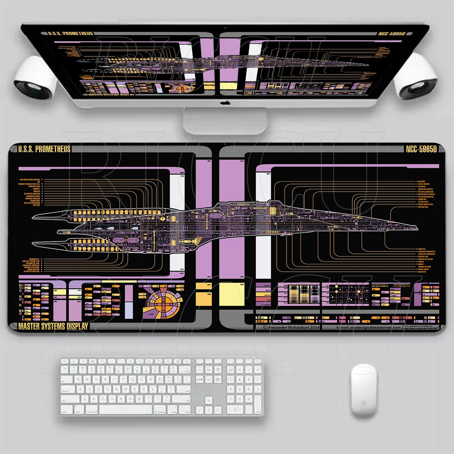 XXL HD print Game Mouse Pad Star Trek Office PC Accessories Keyboard Starship Blueprint Gamer Computer Cabinet Desk Mat carpet