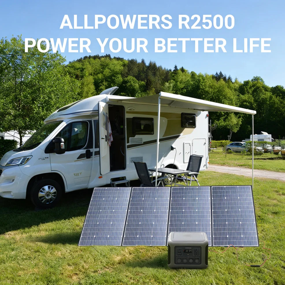 ALLPOWERS R2500 Portable Power Station 1920Wh 2500W Solar Generator & SP037 Solar Panels 400W / 2X400W Solar Charger for Camping