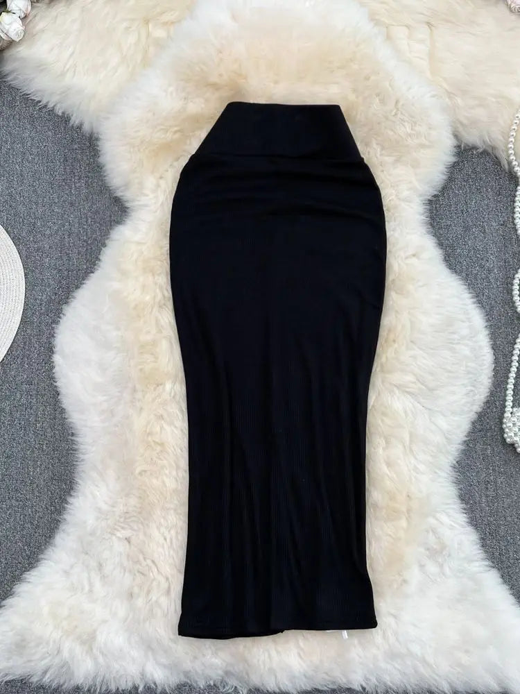 2026 Summer Fashion New Women's Elegant Design Sensual Hip Hugging Half Length Skirt Sexy High Waist Mid Length Fishtail Skirt