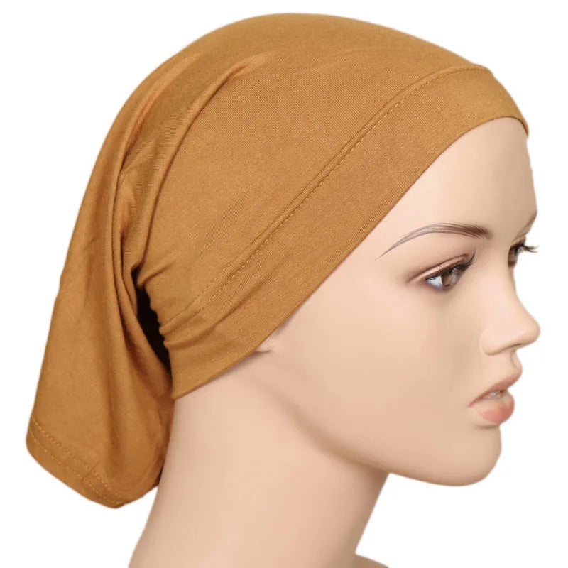 Muslim Underscarf Turban Hijab Ninja Inner Hat Women Chemo Cap Hair Loss Cover Bonnet Instant Bonnet Femme Musulman Headband