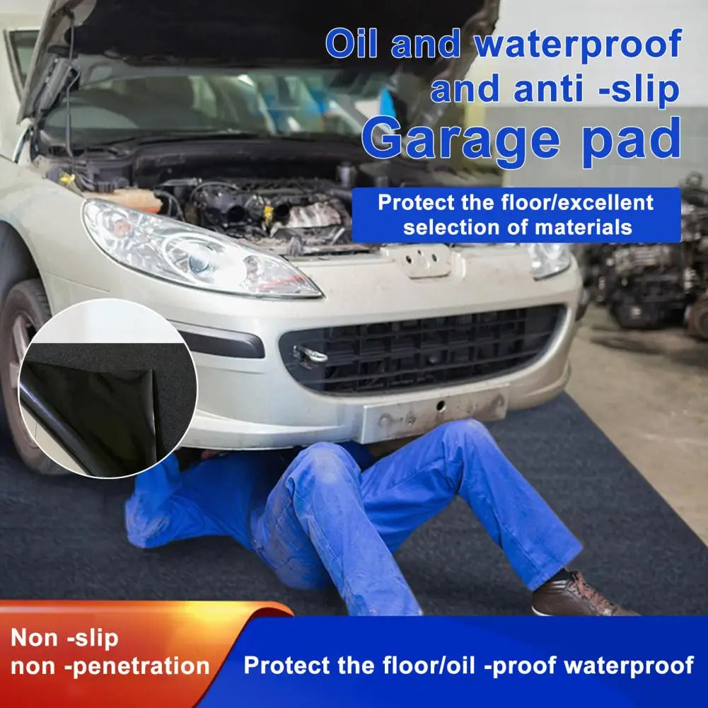 Rectangle Garage Floor Mat for Under Car Dark Grey Garage Flooring Rug Motorcycle Oil Spill Mat Absorbent Oil Garage Parking Mat