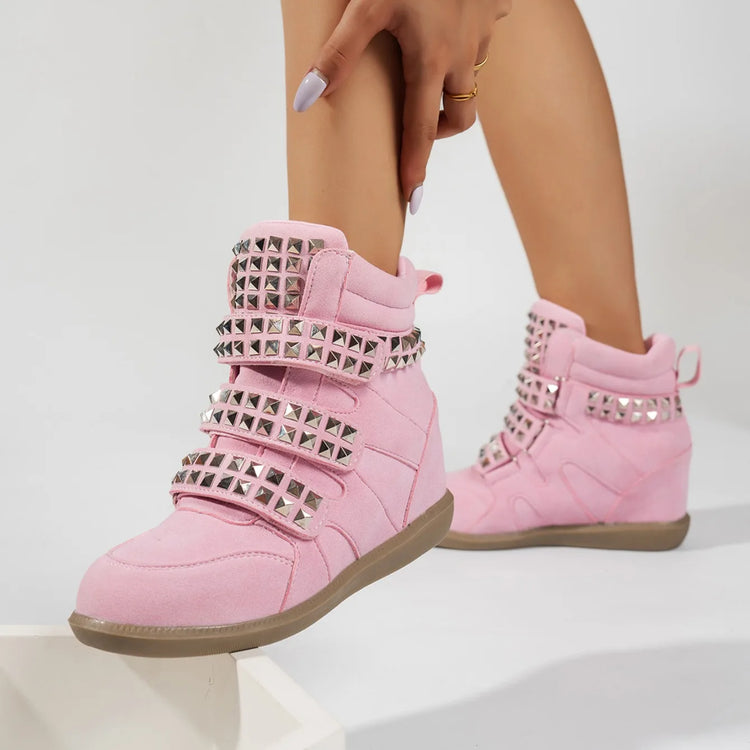2026 New Studded Buckled Women Ankle Boots Trend Cool Punk High Heels Booties Soft Fashion Causal Dress Party Shoes for Women