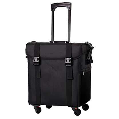 KLQDZMS Professional Cosmetic Case Female Oxford Cloth Beauty Manicure Toolkit Large Capacity Trolley With Wheel Luggage Bag