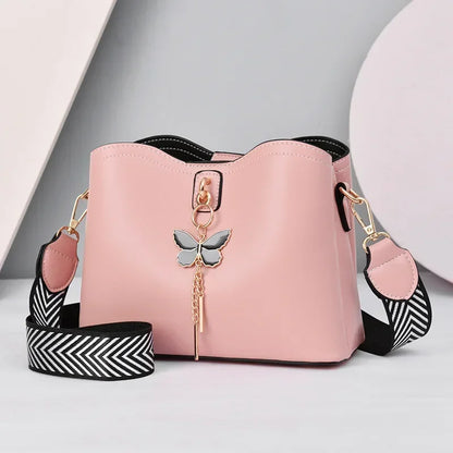 2025 Women White Handbag New Designer Butterfly Tassel PU Leather Messenger Bags Ladies Crossbody Female Tote Shoulder Bag