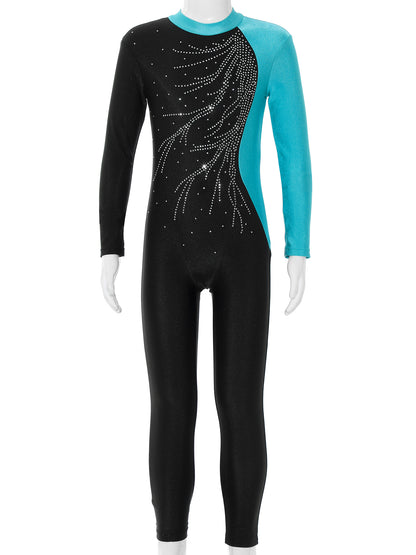 Kids Girls Long Sleeve Gymnastics Leotard Bodysuit Teens Gymnastics Jumpsuit for Girl Children Ballet Dance Costume Dancewear