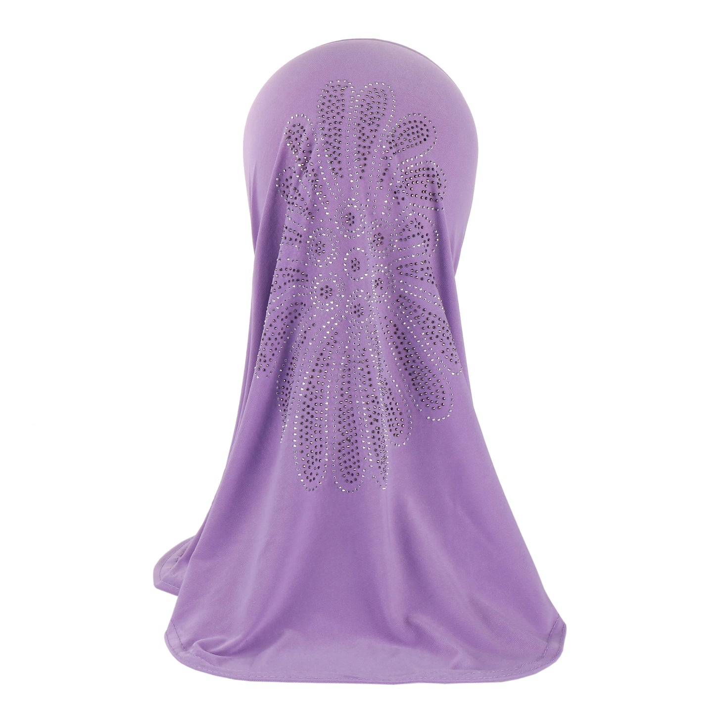H360 Cute Simple Small Girl Hijab with Rhinestones Cute Scarf Hats Baby Caps Can Fit 2-6 years old girls