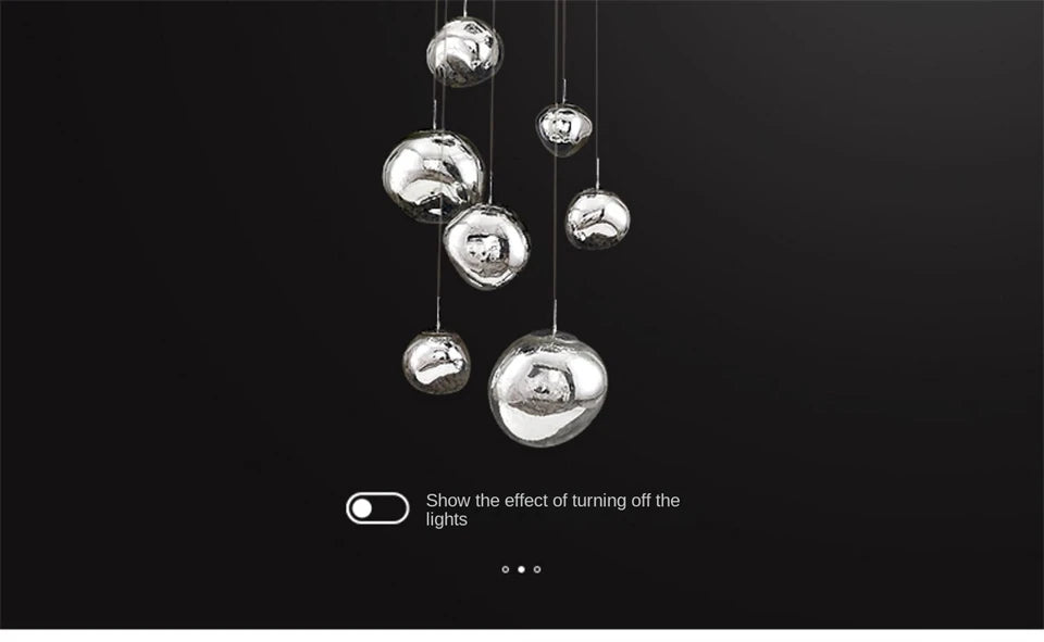 Creative Irregular Pendant Lights Modern LED Lighting Indoor Living Room Villa Hotel Loft Chandelier PVC Glass Lighting Fixtures