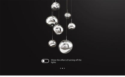 Creative Irregular Pendant Lights Modern LED Lighting Indoor Living Room Villa Hotel Loft Chandelier PVC Glass Lighting Fixtures