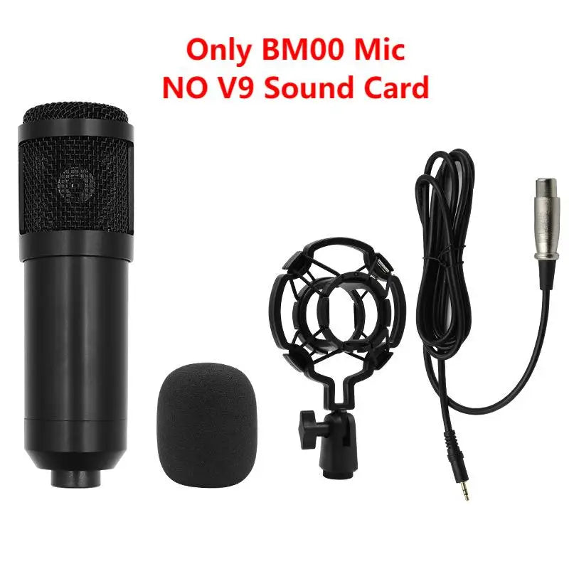 V9XPro Sound Card Studio Mixer Noise Reduction Portable Microphone Voice BM800 Live Broadcast for Phone Computer Record V9X Pro