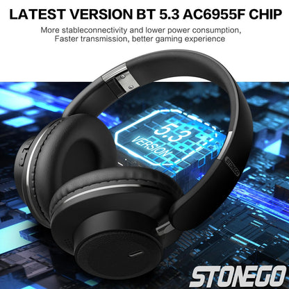 Wireless Headphones Bluetooth 5.3 Headset Foldable Portable Earphones Fashion Photography Props Aesthetic Outfit Accessories Long Battery Life Comfortable Lightweight Over Ear Bass Stereo Sound Adjustable Headband For Travel